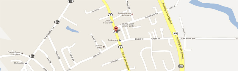 Click for Driving Directions to Bowling Green Suites - Caroline County